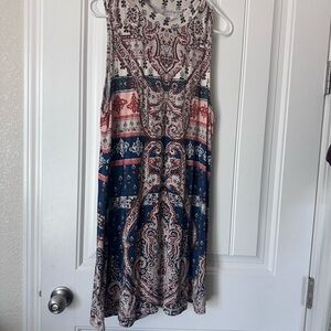 Bohemian Sleeveless Dress - Multicolor used